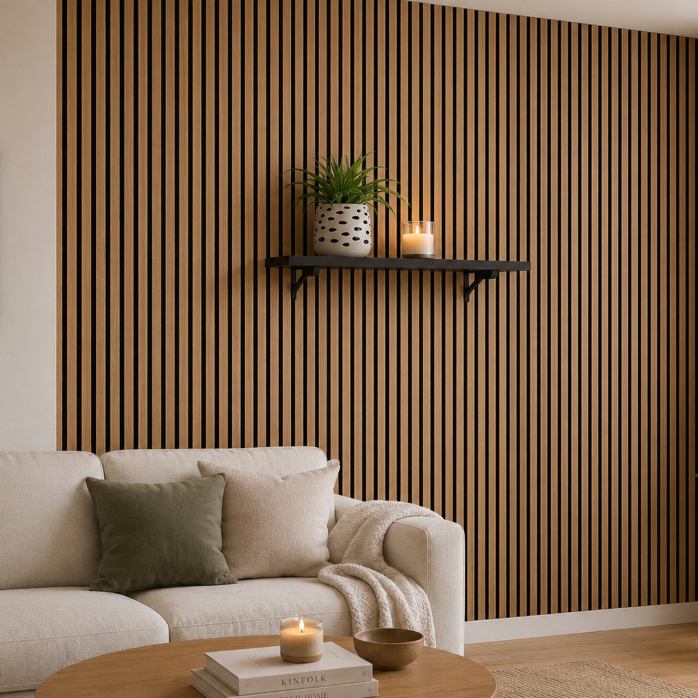 3D-geprinte WallTune accessoires op akoestische wandpanelen in een interieur